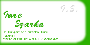 imre szarka business card